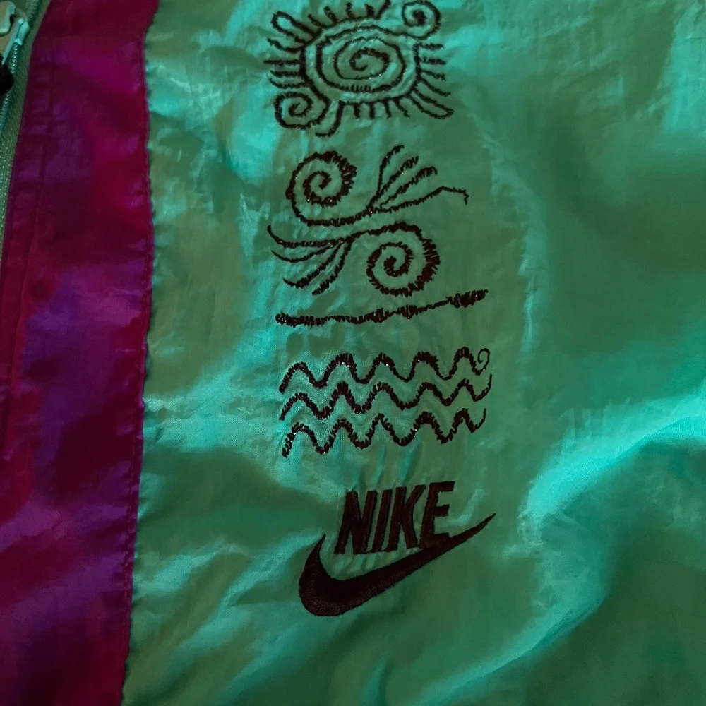 Vintage Adidas ACG Pullover Windbreaker Color: Turquoise Blue and Purple Size: L - Picture 7 of 14